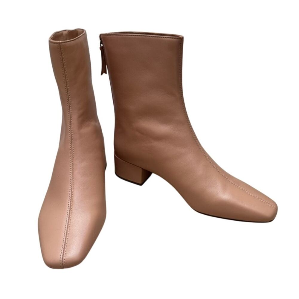 J Crew Roxie Center Seam Boots Leather Tan Size 6.5 BA 736